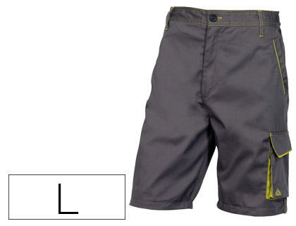 Pantalón bermuda de trabajo 5 bolsillos color gris verde talla L